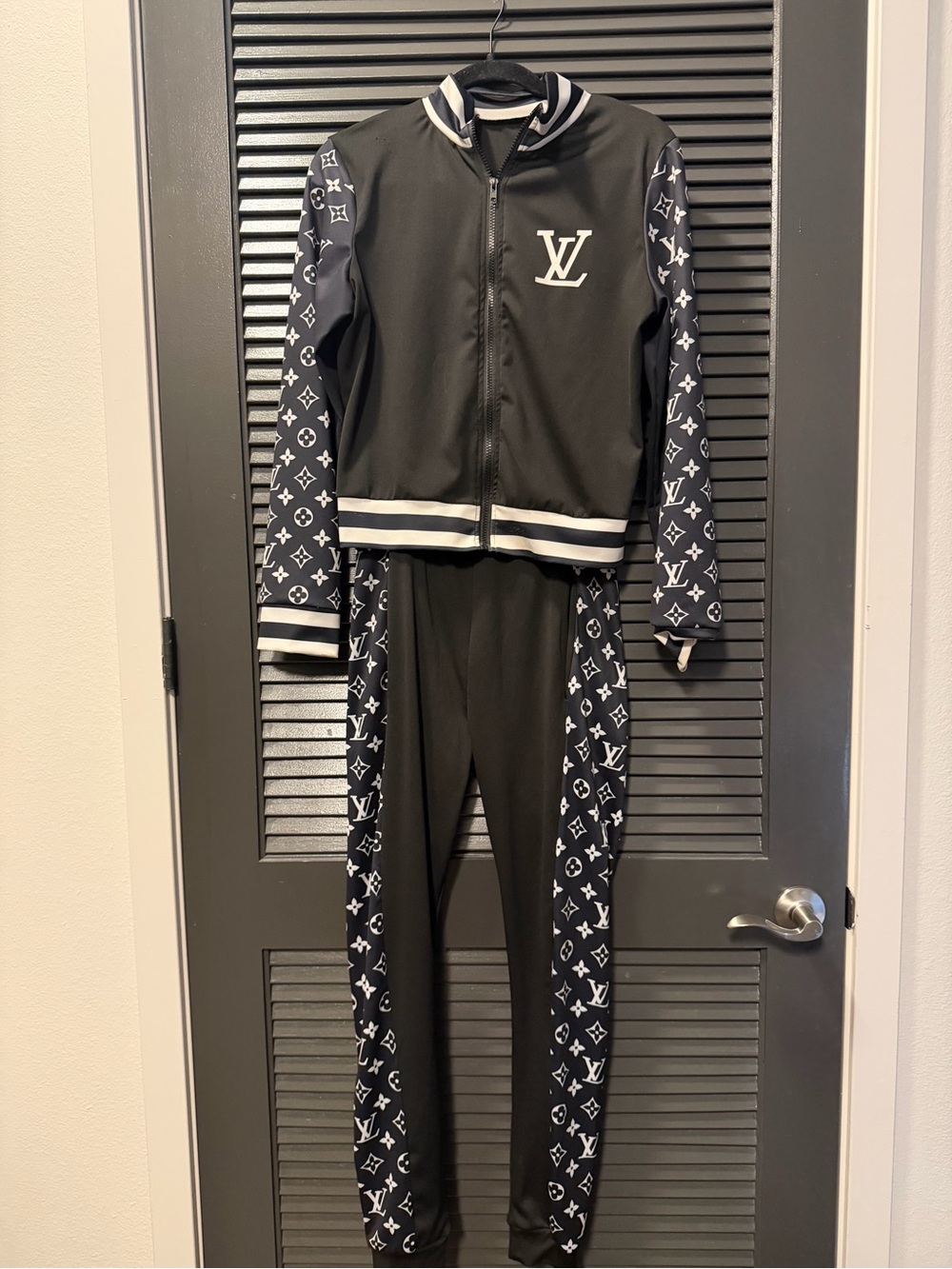 Black and White Monogram Track Jacket & Pants